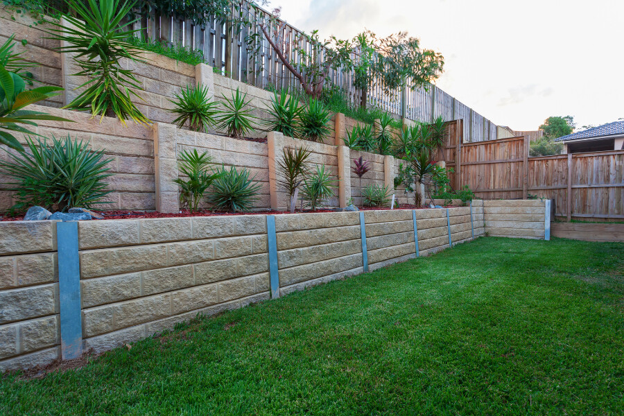 A custom retaining wall installation for a residential property in Melbourne